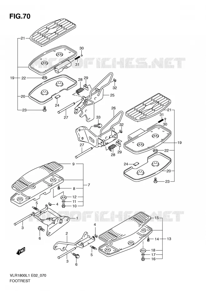 FOOTREST (VLR1800TL1 E24) Suzuki MOTO 1800 INTRUDER 2011  VLR1800L1(E2)