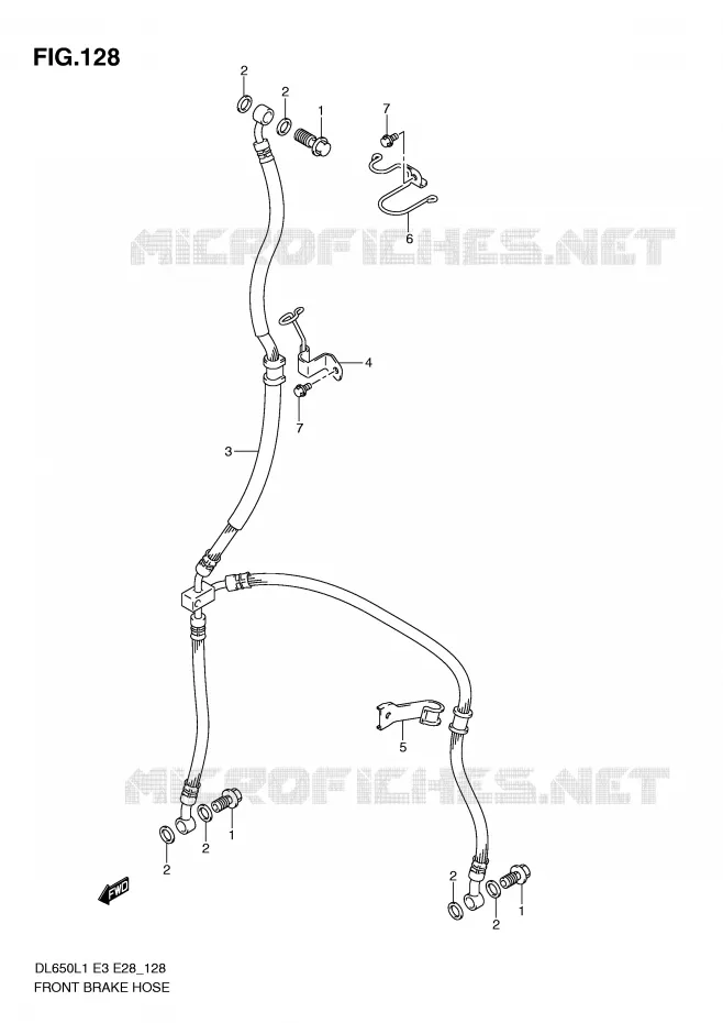 FRONT REMSLANG (DL650L1 E3) Suzuki MOTO 650 V-STROM 2011  DL650L1(E3)