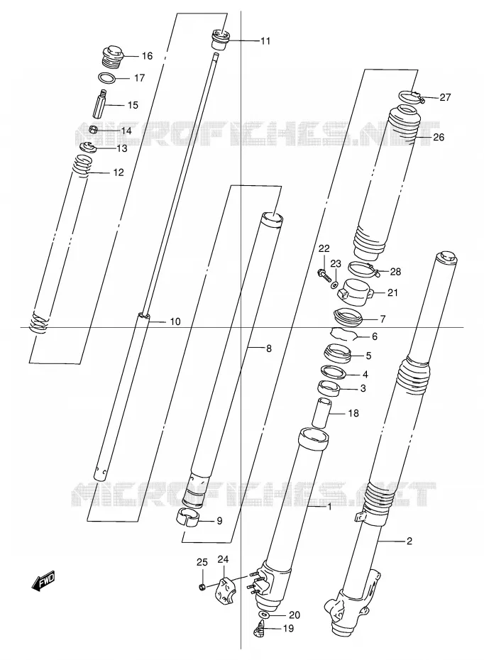 FRONT SCHOKDEMPER Suzuki MOTO 250 DR 1999  DR250RX(E24)