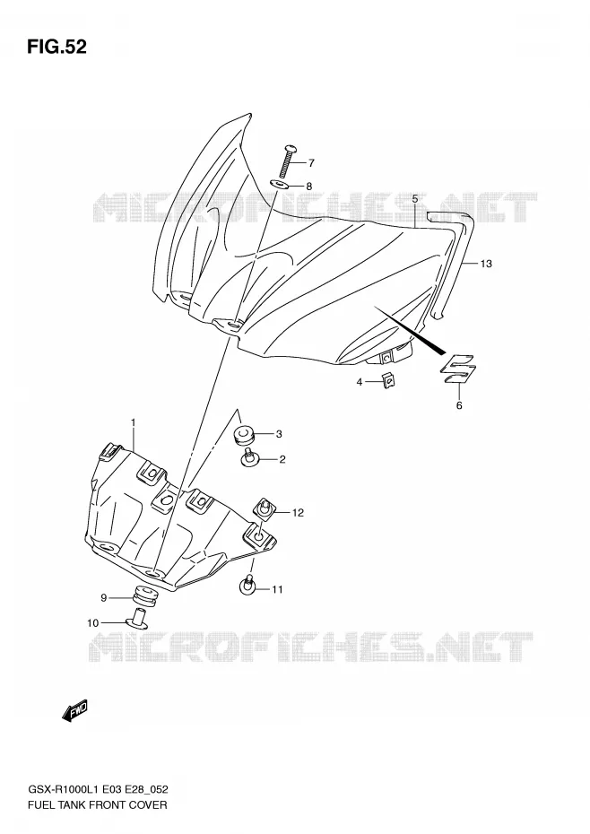 FUEL TANK VOORKLEP Suzuki MOTO 1000 GSX-R 2011  GSX-R1000L1(E3/E28)