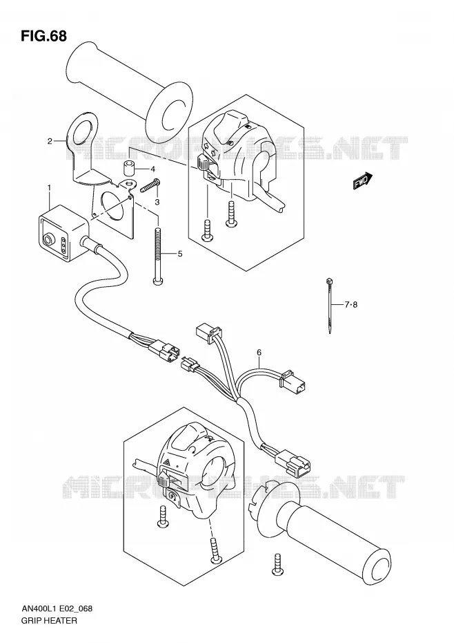 GRIP HEATER (AN400ZAL1 E2) Suzuki SCOOTER 400 BURGMAN 2011  AN400L1(E2)