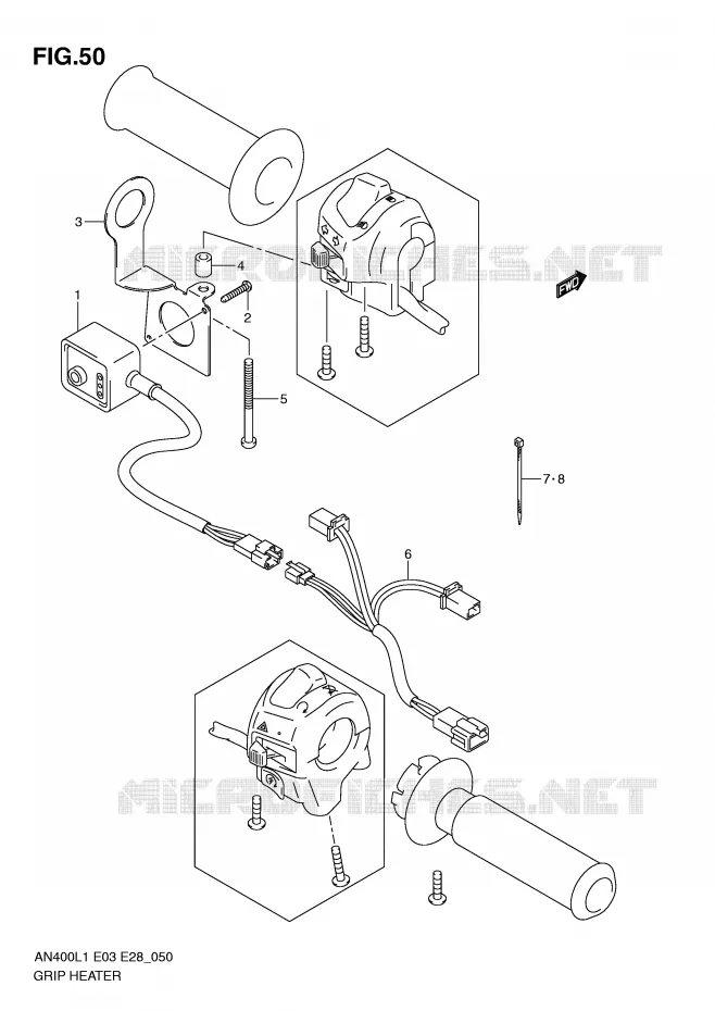 GRIP HEATER (AN400ZAL1 E33) Suzuki SCOOTER 400 BURGMAN 2011  AN400AL1(E3/E28)