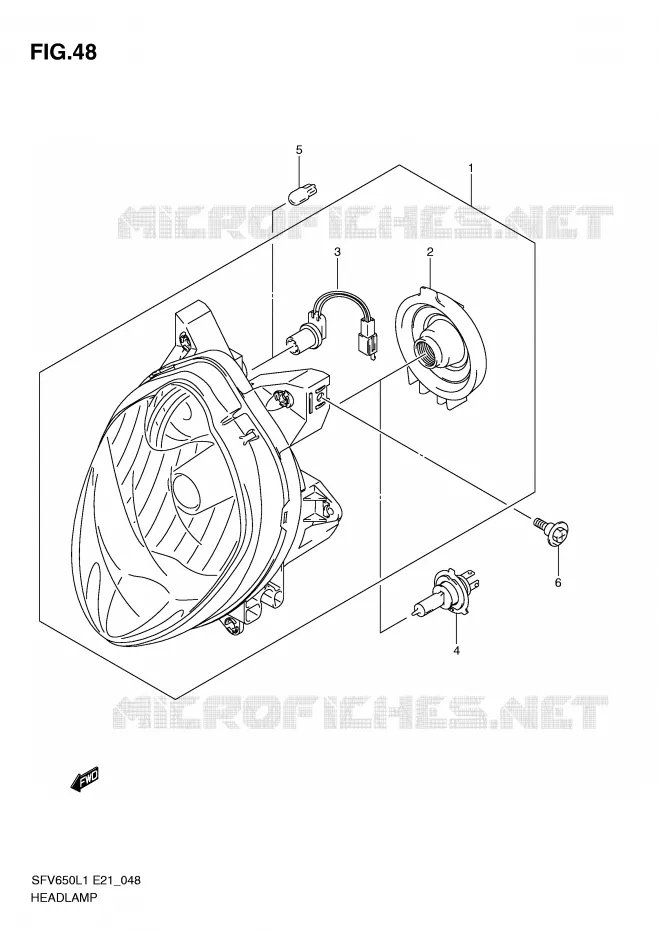 KOPLAMP (SFV650UAL1 E21) Suzuki MOTO 650 GLADIUS 2011  SFV650L1(E21)