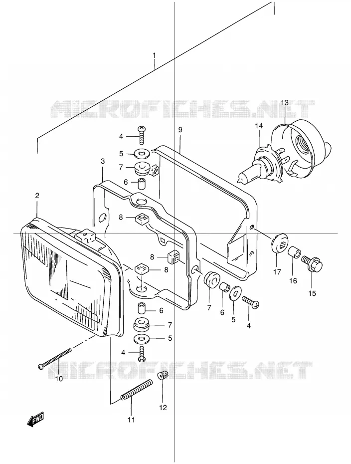 KOPLAMP Suzuki MOTO 250 DR 2000  DR250RY(E24)