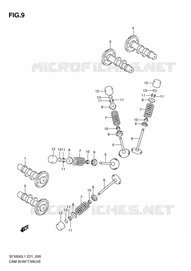 NOKKENAS - VALVES Suzuki MOTO 650 GLADIUS 2011  SFV650UAL1(E21)
