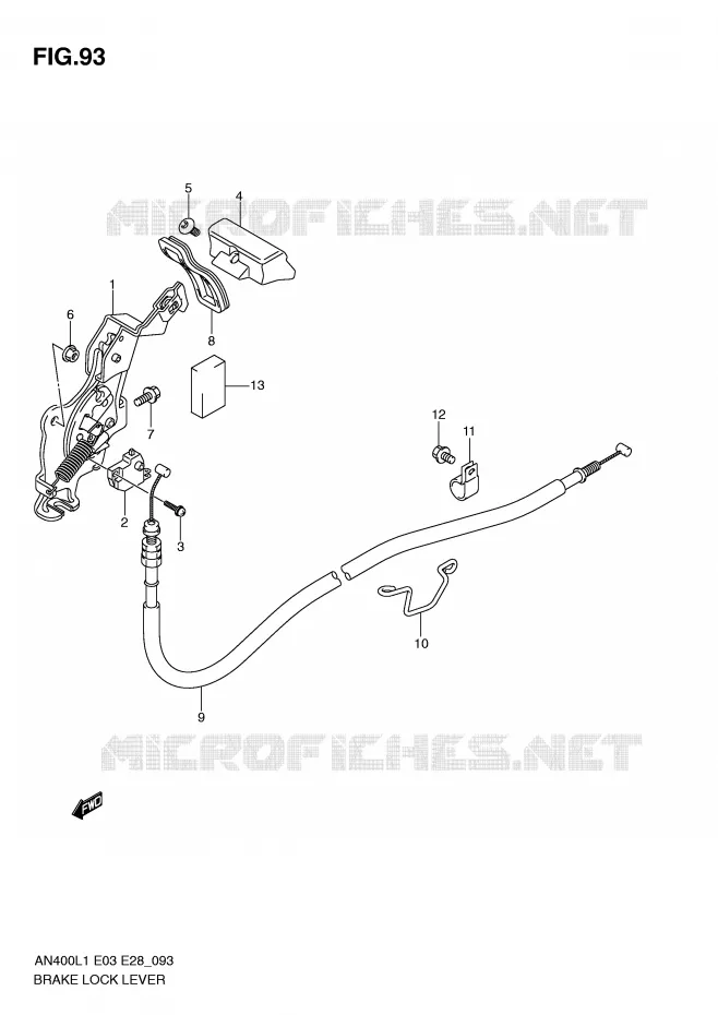 PARKEERTERREIN REM Suzuki SCOOTER 400 BURGMAN 2011  AN400L1(E3/E28)