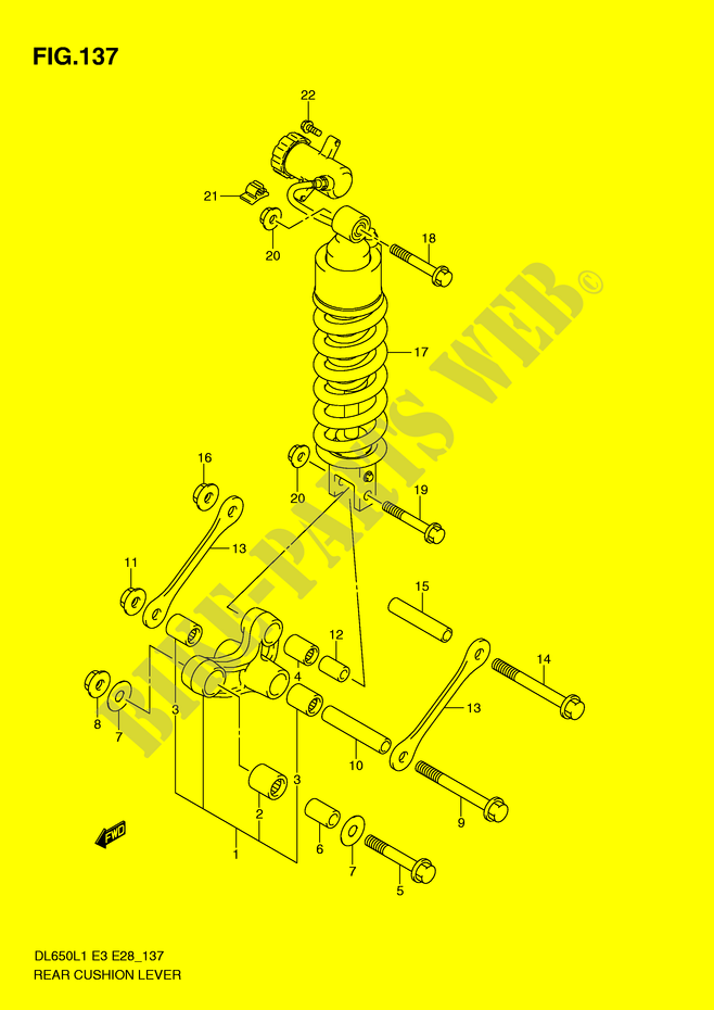 SCHOKBREKER AANEENSCHAKELING (DL650L1 E28) voor Suzuki V-STROM 650 2011
