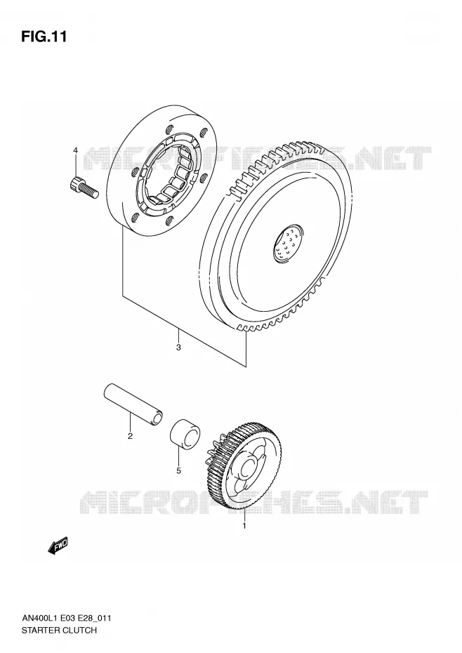 STARTMOTOR CLUTCH Suzuki SCOOTER 400 BURGMAN 2011  AN400L1(E3/E28)