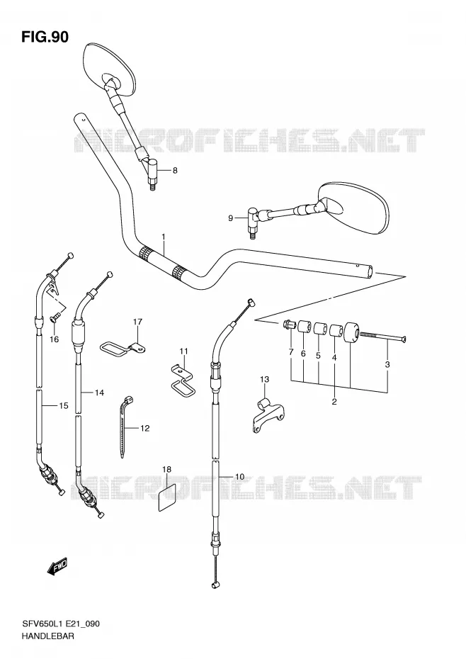 STUUR (SFV650L1 E24) Suzuki MOTO 650 GLADIUS 2011  SFV650L1(E21)