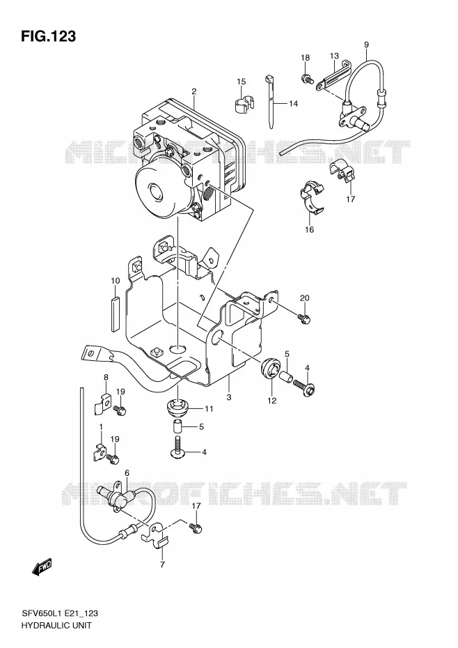ABS (SFV650UAL1 E21) Suzuki MOTO 650 GLADIUS 2011  SFV650UAL1(E21)
