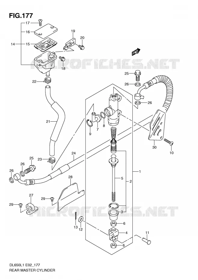 ACHTER hoofdremcilinder (DL650L1 E2) Suzuki MOTO 650 V-STROM 2011  DL650AL1(E2)
