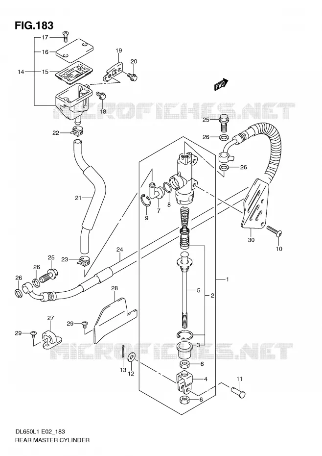 ACHTER hoofdremcilinder (DL650UEL1 E19) Suzuki MOTO 650 V-STROM 2011  DL650AUEL1(E2)