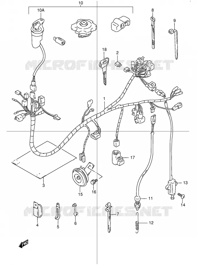 BEDRADING Suzuki MOTO 250 DR 1998  DR250RW(E24)