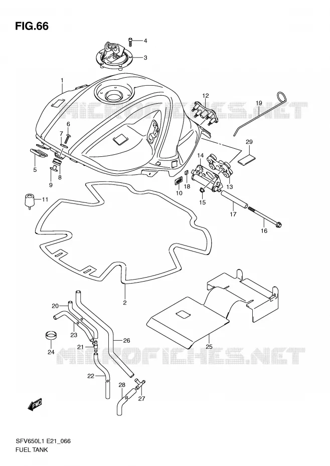 BENZINETANK (SFV650L1 E21) Suzuki MOTO 650 GLADIUS 2011  SFV650UL1(E21)