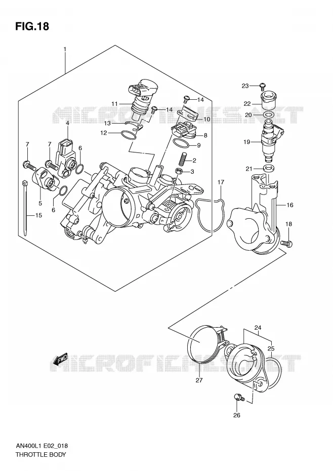BRANDSTOFINJECTIE ASSY Suzuki SCOOTER 400 BURGMAN 2011  AN400AL1(E2)