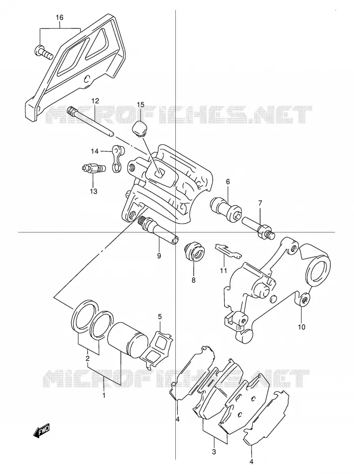 REAR CALIPER Suzuki MOTO 250 DR 1998  DR250RW(E24)