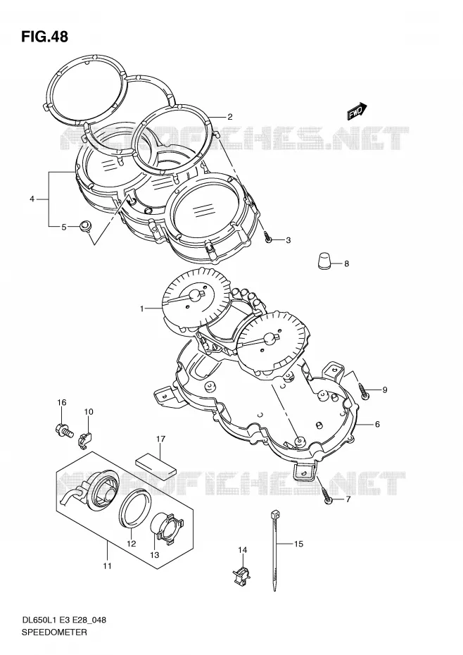 SNELHEIDSMETER (DL650AL1 E28) Suzuki MOTO 650 V-STROM 2011  DL650AL1(E3)