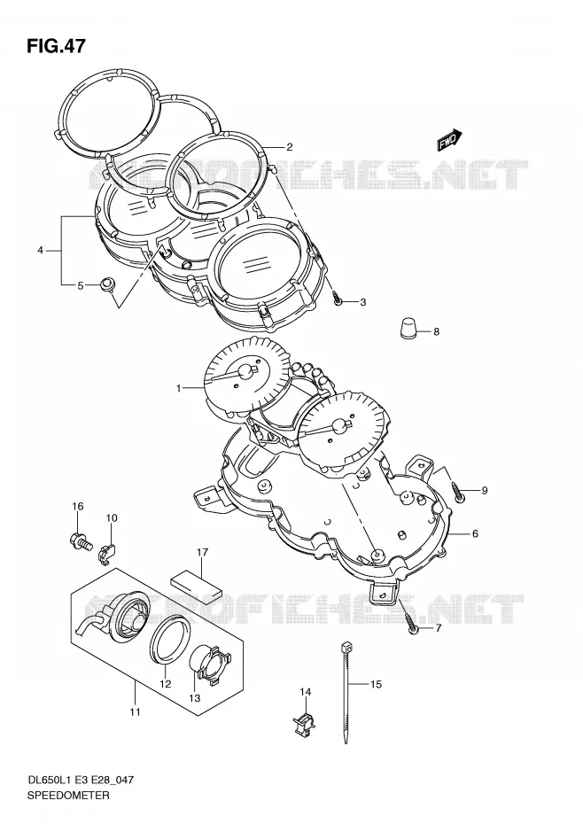 SNELHEIDSMETER (DL650AL1 E3) Suzuki MOTO 650 V-STROM 2011  DL650L1(E3)