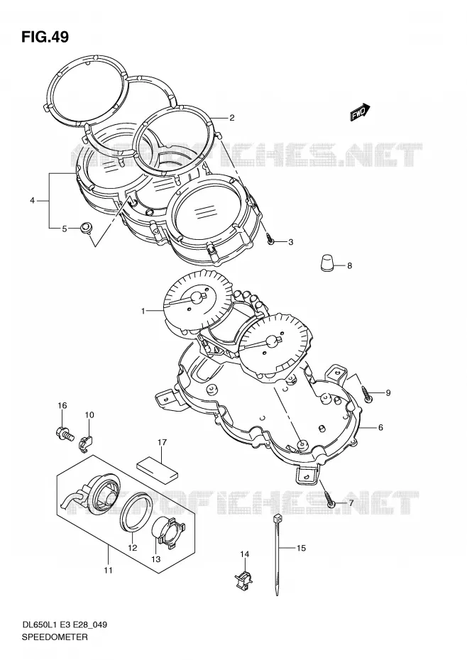 SNELHEIDSMETER (DL650AL1 E33) Suzuki MOTO 650 V-STROM 2011  DL650AL1(E3)