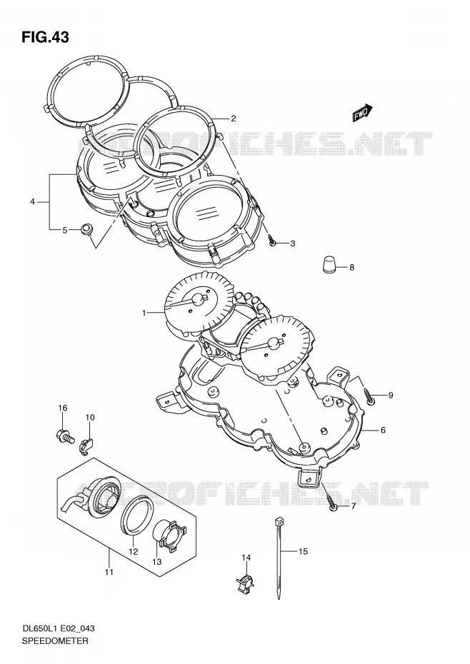 SNELHEIDSMETER (DL650L1 E2) Suzuki MOTO 650 V-STROM 2011  DL650UEL1(E2)