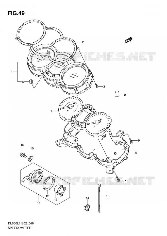 SNELHEIDSMETER (DL650UEL1 E19) Suzuki MOTO 650 V-STROM 2011  DL650L1(E2)