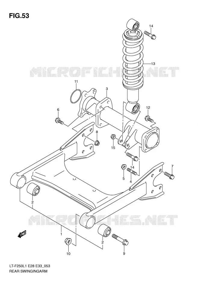SWINGARM Suzuki QUAD 250 OZARK 2011  LT-F250L1(E28/E33)