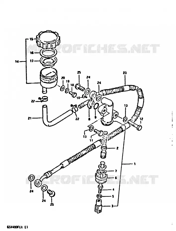ACHTER HOOFDREMCILINDER (E2, E22) Suzuki MOTO 400 GSX 1981  GSX400FEX