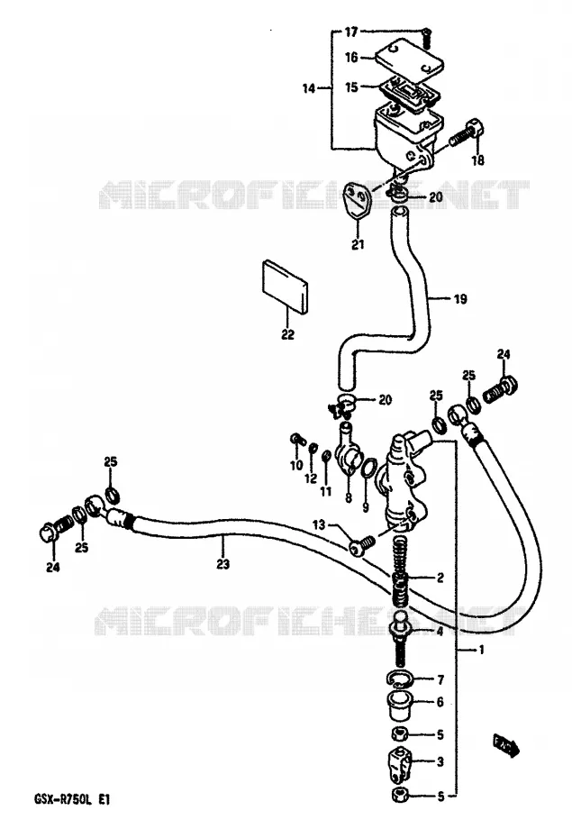 ACHTER HOOFDREMCILINDER (MODELE J/K) Suzuki MOTO 750 GSX-R 1988  GSX-R750J(J/K/L)