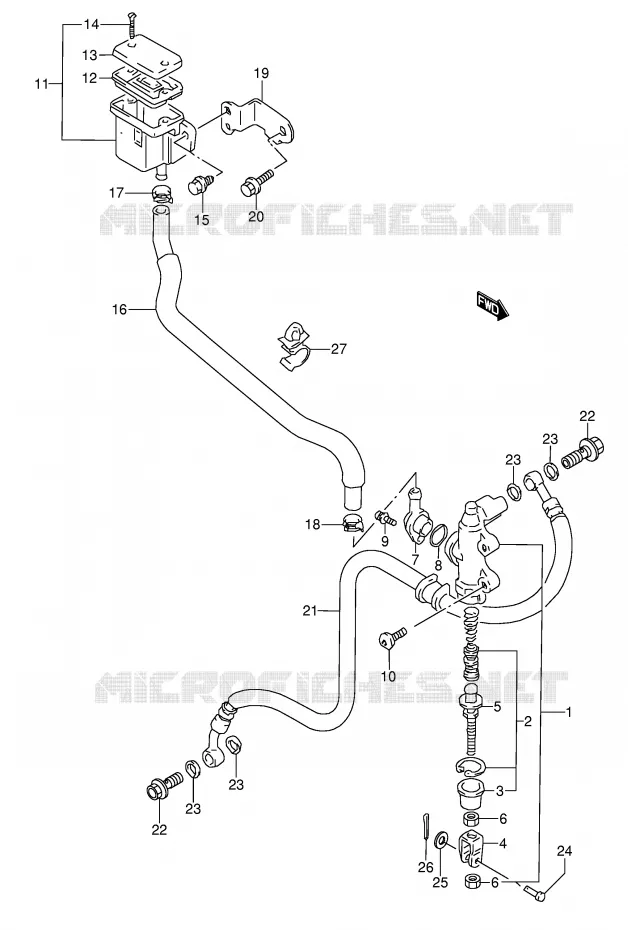 ACHTER HOOFDREMCILINDER (MODELE S/T/V/W) Suzuki MOTO 1100 GSX-R 1996  GSX-R1100WSKT(E28)