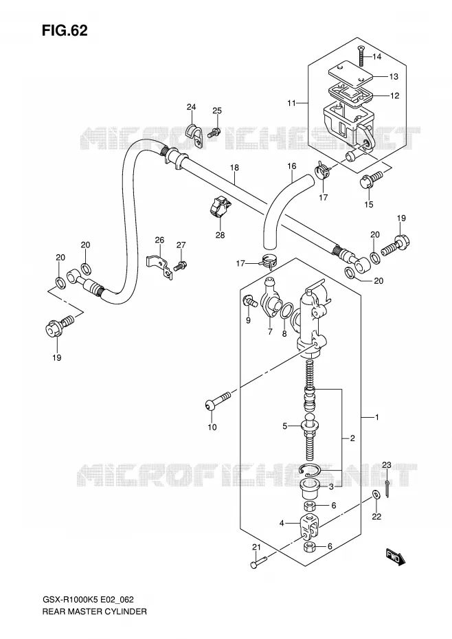 ACHTER HOOFDREMCILINDER Suzuki MOTO 1000 GSX-R 2006  GSX-R1000U2K6(E2)