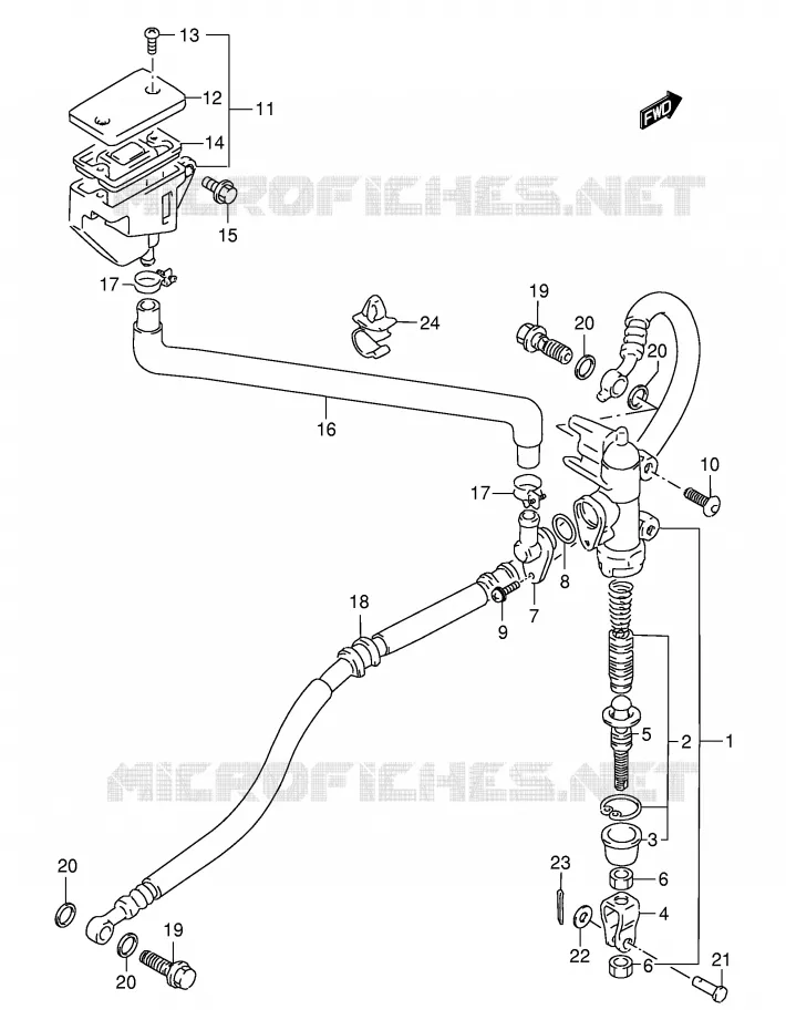 ACHTER HOOFDREMCILINDER Suzuki MOTO 400 GSX-R 1990  GSX-R400RFL(E30)