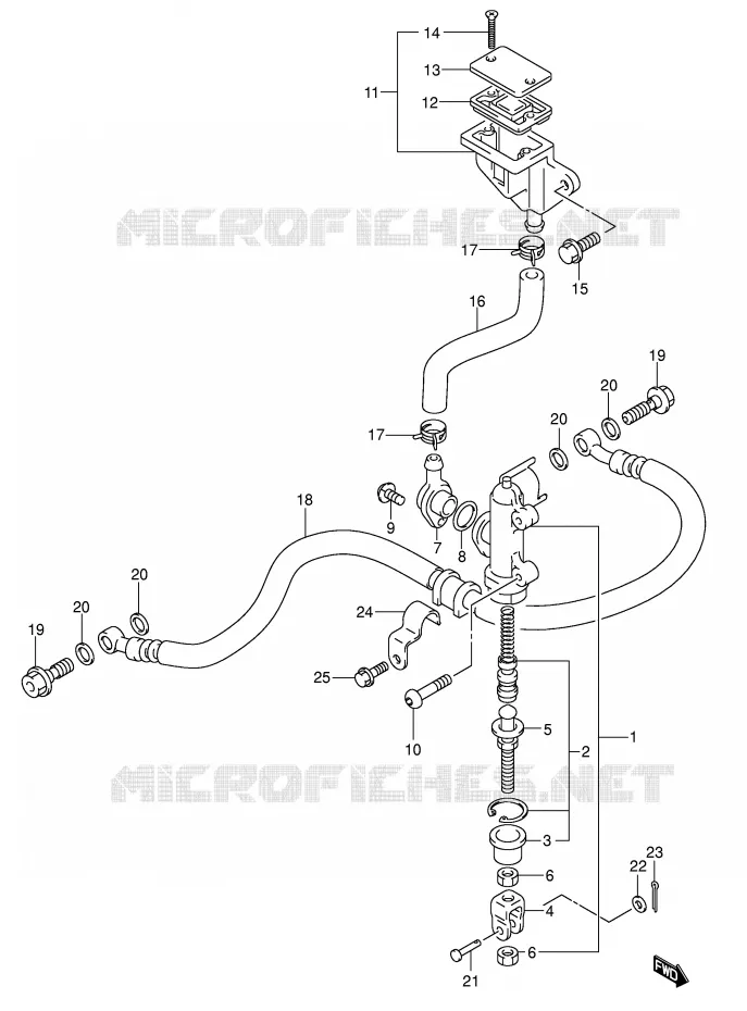 ACHTER HOOFDREMCILINDER Suzuki MOTO 600 GSX-R 2003  GSX-R600K3(E2)