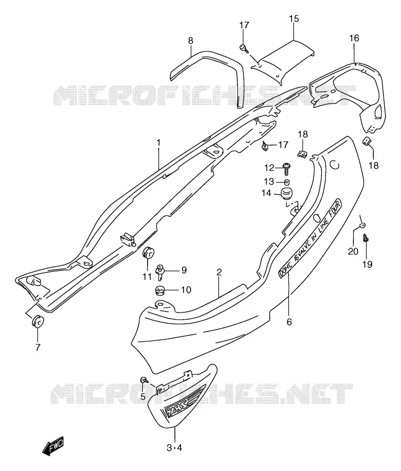 ACHTER KUIP  (GSF1200SAV) Suzuki MOTO 1200 BANDIT 2000  GSF1200SY(E2)