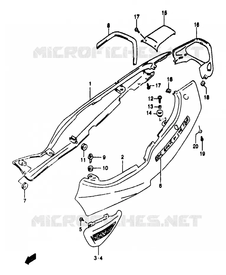 ACHTER KUIP  (GSF1200SAW) Suzuki MOTO 1200 BANDIT 1996  GSF1200T/GSF1200ST