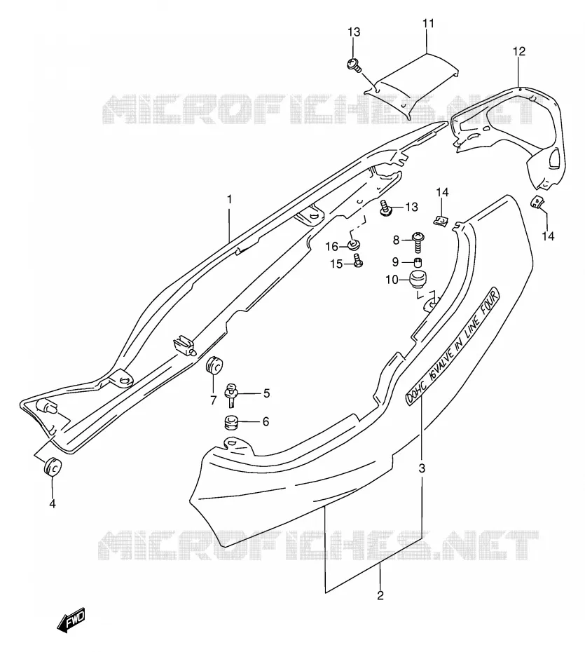 ACHTER KUIP  (GSF600SW/SUW) Suzuki MOTO 600 BANDIT 1995  GSF600US(E2)