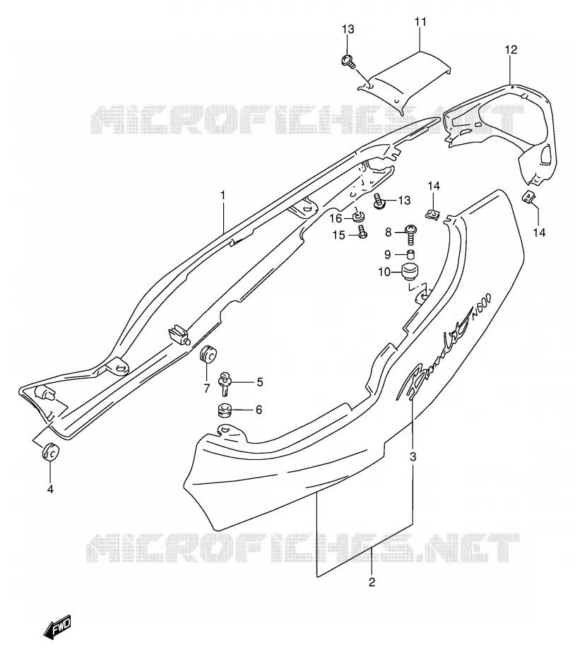 ACHTER KUIP  (GSF600X/UX) Suzuki MOTO 600 BANDIT 1997  GSF600SV(E2)