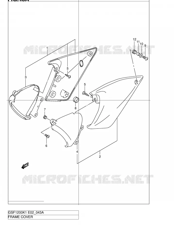 ACHTER KUIP  (MODELE K2/K3/K4/K5) Suzuki MOTO 1200 BANDIT 2003  GSF1200K3(E2)