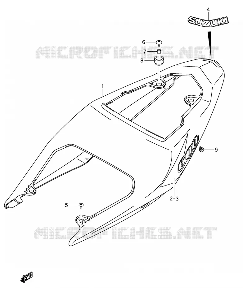 ACHTER KUIP  (MODELE K4) Suzuki MOTO 600 GSX-R 2005  GSX-R600U2K5(E2)