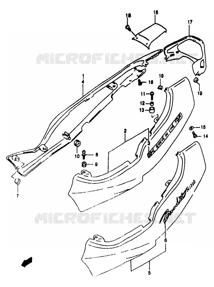 ACHTER KUIP  (MODELE T) Suzuki MOTO 1200 BANDIT 1996  GSF1200T/GSF1200ST