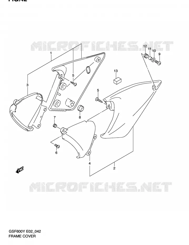 ACHTER KUIP  (MODELE Y/K1) Suzuki MOTO 600 BANDIT 2004  GSF600K4(E2)