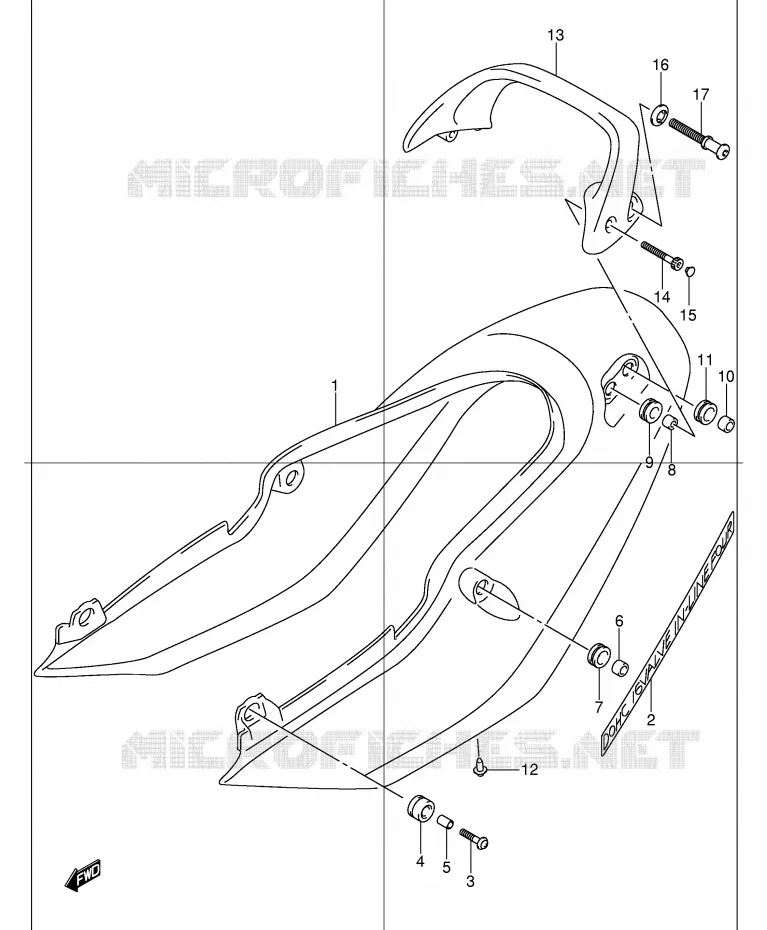 ACHTER KUIP - SEAT COWL (GSF1200SK1) Suzuki MOTO 1200 BANDIT 2004  GSF1200SK4(E2)