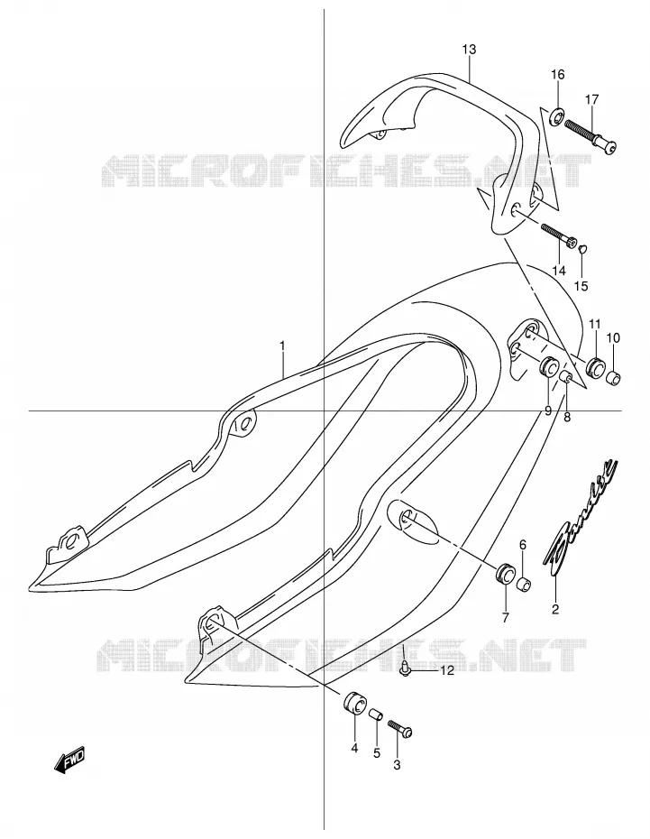 ACHTER KUIP - SEAT COWL (GSF600Y/UY) Suzuki MOTO 600 BANDIT 2004  GSF600SUK4(E2)