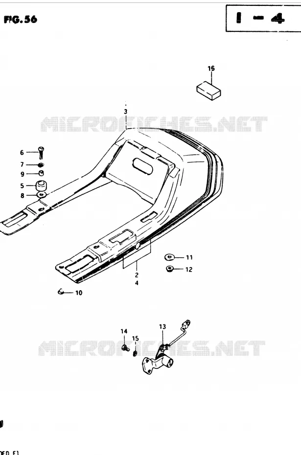 ACHTER KUIP - SEAT COWL (MODELE D) Suzuki MOTO 250 GSX 1982  GSX250EZ(Z/D)