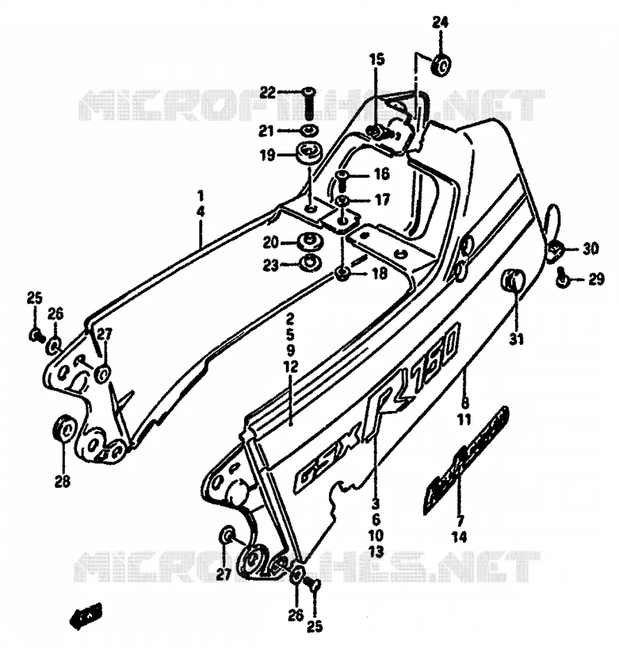 ACHTER KUIP - SEAT COWL (MODELE F/G) Suzuki MOTO 750 GSX-R 1986  GSX-750G(F/G/H) E34
