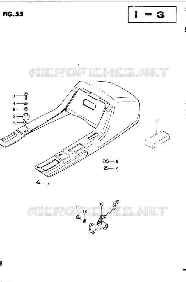 ACHTER KUIP - SEAT COWL (MODELE Z) Suzuki MOTO 250 GSX 1982  GSX250SZ(Z/D)