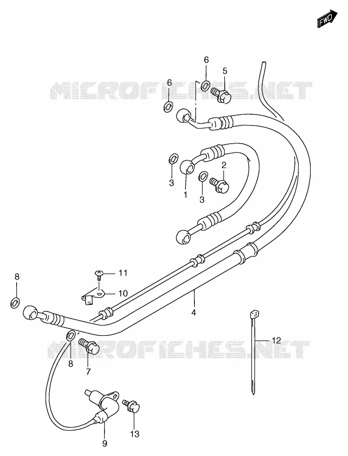 ACHTER REMSLANG (GSF1200SAV/SAW/SAX/SAY) Suzuki MOTO 1200 BANDIT 2000  GSF1200SAY(E2)