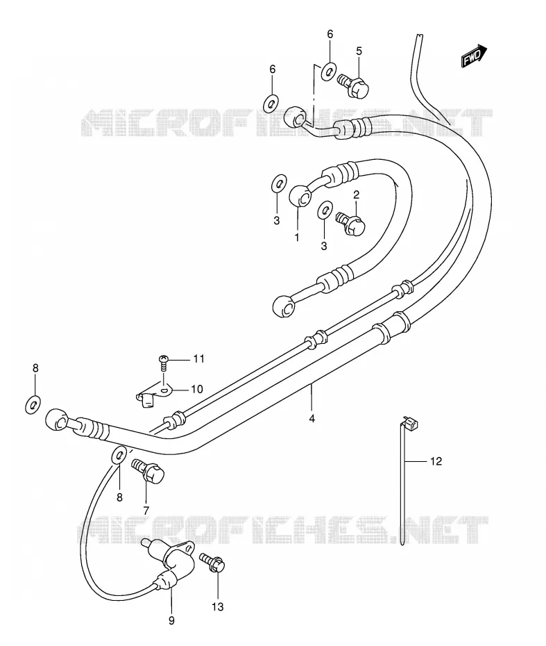 ACHTER REMSLANG (GSF1200SAV) Suzuki MOTO 1200 BANDIT 2000  GSF1200SY(E28)