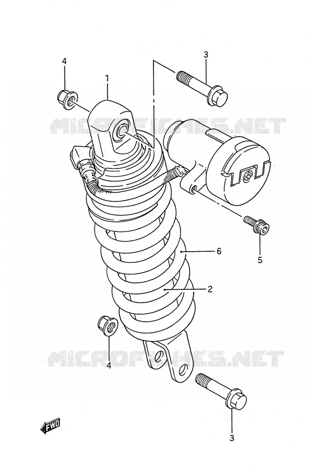 ACHTER SCHOKDEMPER (MODELE J) Suzuki MOTO 1100 GSX-F 1991  GSX1100FM(E28)