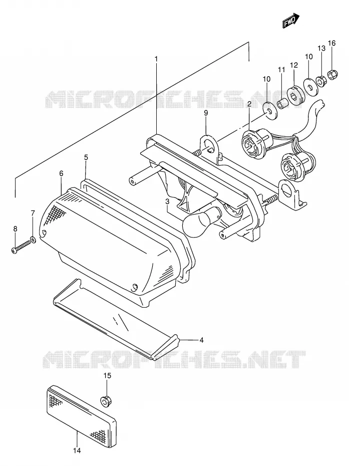 ACHTERLICHT (MODELE M) Suzuki MOTO 250 GSX 1994  GSX250FR(E24)