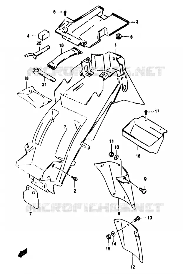 ACHTERSPATBORD (GSF1200SAV/SAW/SAX/SAY) Suzuki MOTO 1200 BANDIT 1996  GSF1200ST(T/V/W/X/Y)